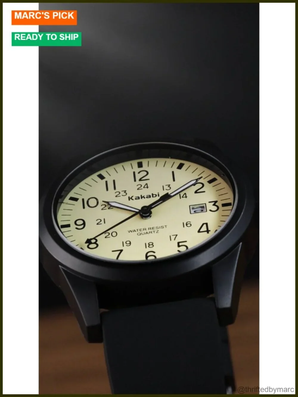 Unisex Military Sport Analog Quartz Watch with Silicone Strap, 24 Hour Time,